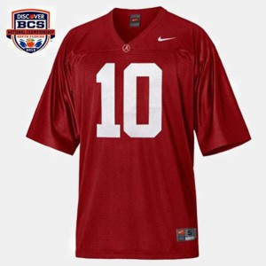 Men's Alabama Crimson Tide College Football Red A.J. McCarron #10 Jersey 302374-201