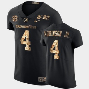 Men's Alabama Crimson Tide College Football Black Brian Robinson Jr. #4 2022 Playoff Python Skin Jersey 265219-373