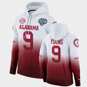 Men's Alabama Crimson Tide College Football White Crimson Bryce Young #9 2021 Cotton Bowl Color Crash Hoodie 260335-611