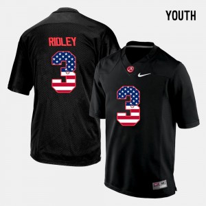 Youth Alabama Crimson Tide US Flag Fashion Black Calvin Ridley #3 Jersey 142295-578