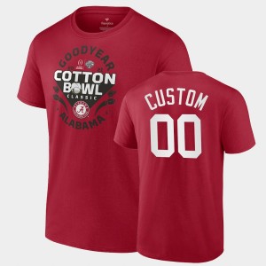 Men's Alabama Crimson Tide College Football Crimson Custom #00 2021 Cotton Bowl CFP T-Shirt 413069-541