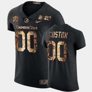 Men's Alabama Crimson Tide College Football Black Custom #00 2022 Playoff Python Skin Jersey 181862-577