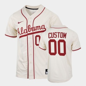 Men's Alabama Crimson Tide College Baseball Natural Custom #00 2022 Replica Jersey 245831-315