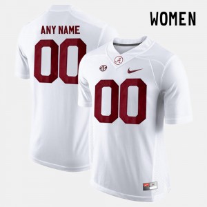 Women's Alabama Crimson Tide College Limited Football White Custom #00 Jersey 261102-526