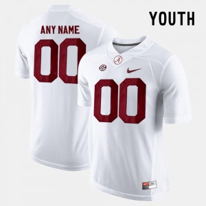 Youth Alabama Crimson Tide College Limited Football White Custom #00 Jersey 650141-449