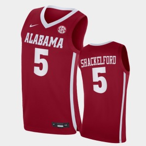 Men's Alabama Crimson Tide College Basketball Red Jaden Shackelford #5 Jersey 654531-367