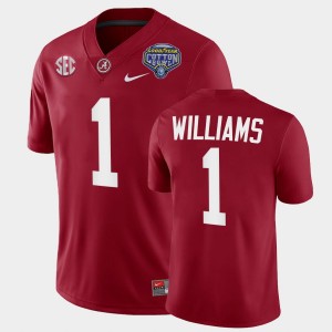 Men's Alabama Crimson Tide 2021 Cotton Bowl Crimson Jameson Williams #1 College Football Playoff Jersey 876570-115