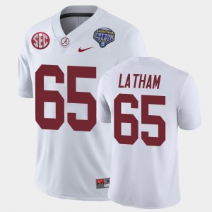 Men's Alabama Crimson Tide 2021 Cotton Bowl White JC Latham #65 Game Jersey 348756-244