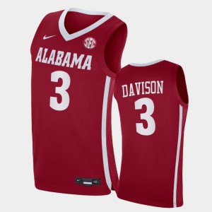 Men's Alabama Crimson Tide College Basketball Red JD Davison #3 Jersey 556049-242