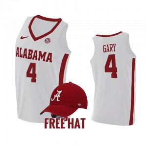 Men's Alabama Crimson Tide College Basketball White Juwan Gary #4 Free Hat Jersey 593642-239