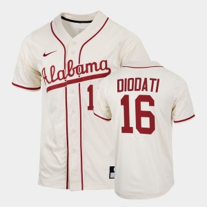 Men's Alabama Crimson Tide College Baseball Natural Owen Diodati #16 2022 Replica Jersey 755189-987