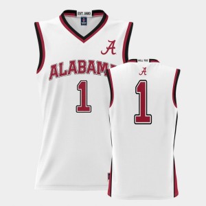 Men's Alabama Crimson Tide College Basketball White #1 ProSphere Basketball Jersey 576241-581