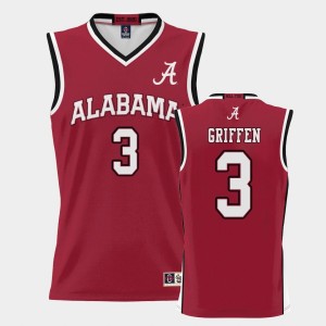 Men's Alabama Crimson Tide College Basketball Crimson Rylan Griffen #3 ProSphere Jersey 282184-608