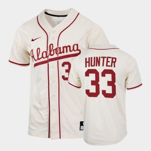 Men's Alabama Crimson Tide College Baseball Natural Tommy Hunter #33 Replica Jersey 599308-267