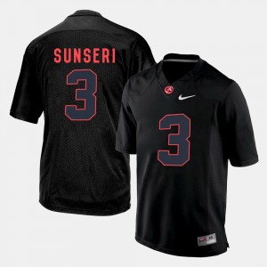 Men's Alabama Crimson Tide Silhouette College Black Vinnie Sunseri #3 Jersey 385904-508