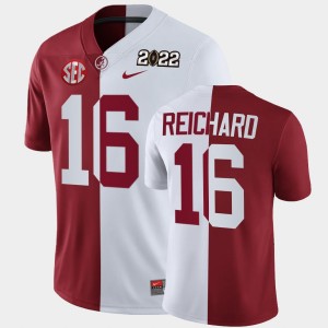 Men's Alabama Crimson Tide College Football Crimson White Will Reichard #16 2022 National Championship Split Edition Jersey 619968-843