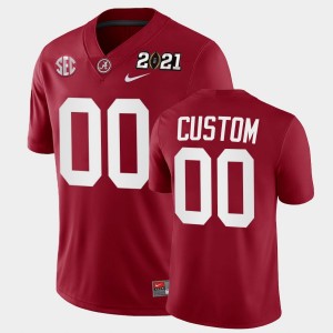 Men's Alabama Crimson Tide 2021 National Championship Crimson Custom #00 Playoff Game Jersey 461590-174