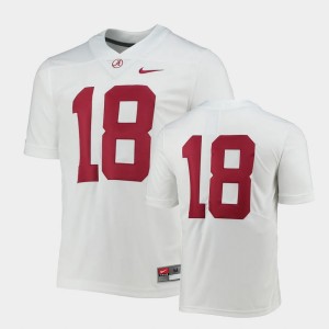 Men's Alabama Crimson Tide College Football White Custom #18 Limited Jersey 996108-518