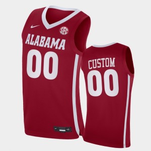 Men's Alabama Crimson Tide Replica Crimson Custom #00 2021 College Basketball Jersey 927112-163
