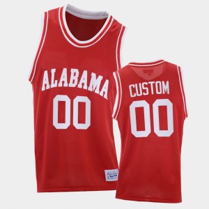 Men's Alabama Crimson Tide Throwback Red Custom #00 2021 College Basketball Jersey 736945-530
