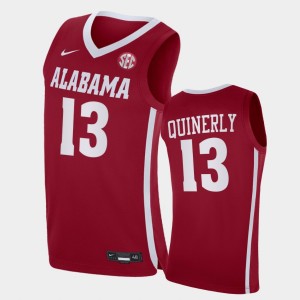 Men's Alabama Crimson Tide Replica Crimson Jahvon Quinerly #13 2021 College Basketball Jersey 449126-998