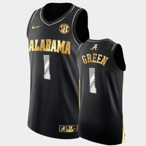 Men's Alabama Crimson Tide College Basketball Black JaMychal Green #1 Golden Authentic Jersey 582501-847