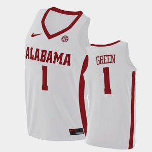 Men's Alabama Crimson Tide Replica White JaMychal Green #1 College Basketball Jersey 954827-271