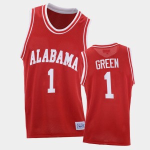 Men's Alabama Crimson Tide Throwback Red JaMychal Green #1 College Basketball Jersey 846272-184