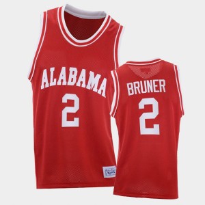 Men's Alabama Crimson Tide Throwback Red Jordan Bruner #2 2021 College Basketball Jersey 357691-425