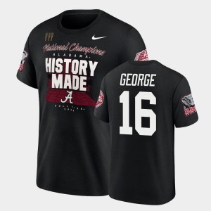 Men's Alabama Crimson Tide 2020 National Champions Black Jayden George #16 College Football Playoff T-Shirt 630021-625