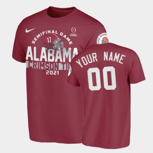 Men's Alabama Crimson Tide 2021 Rose Bowl Crimson Custom #00 T-Shirt 522338-907