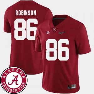 Men's Alabama Crimson Tide College Football Crimson A'Shawn Robinson #86 2018 SEC Patch Jersey 897350-621