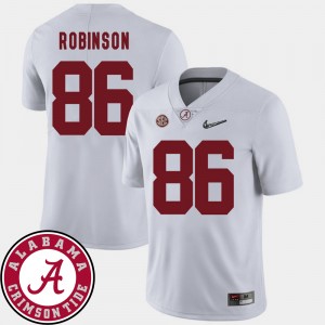 Men's Alabama Crimson Tide College Football White A'Shawn Robinson #86 2018 SEC Patch Jersey 277949-988