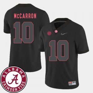 Men's Alabama Crimson Tide College Football Black AJ McCarron #10 2018 SEC Patch Jersey 714464-834
