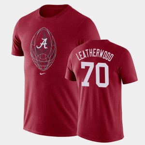 Men's Alabama Crimson Tide Football Icon Crimson Alex Leatherwood #70 Legend T-Shirt 310096-443