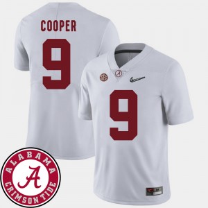 Men's Alabama Crimson Tide College Football White Amari Cooper #9 2018 SEC Patch Jersey 609536-741