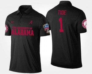 Men's Alabama Crimson Tide Bowl Game Black #1 No.1 Sugar Bowl Name and Number Polo 885656-507