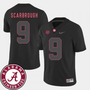 Men's Alabama Crimson Tide College Football Black Bo Scarbrough #9 2018 SEC Patch Jersey 496604-821