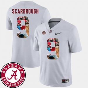 Men's Alabama Crimson Tide Pictorial Fashion White Bo Scarbrough #9 Football Jersey 143142-569