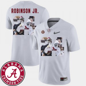 Men's Alabama Crimson Tide Pictorial Fashion White Brian Robinson Jr. #24 Football Jersey 129669-451