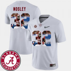 Men's Alabama Crimson Tide Pictorial Fashion White C.J. Mosley #32 Football Jersey 462684-973