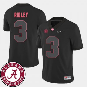 Men's Alabama Crimson Tide College Football Black Calvin Ridley #3 2018 SEC Patch Jersey 837417-428