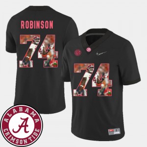 Men's Alabama Crimson Tide Pictorial Fashion Black Cam Robinson #74 Football Jersey 470291-233