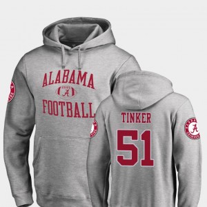 Men's Alabama Crimson Tide Neutral Zone Ash Carson Tinker #51 College Football Hoodie 326712-425