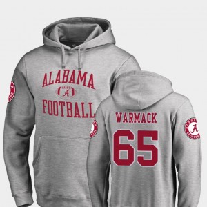 Men's Alabama Crimson Tide Neutral Zone Ash Chance Warmack #65 College Football Hoodie 472378-948