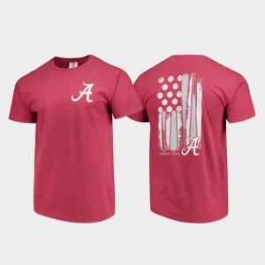 Men's Alabama Crimson Tide Baseball Flag Crimson Comfort Colors T-Shirt 473071-489