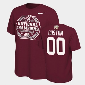 Men's Alabama Crimson Tide 2020 National Champions Crimson Custom #00 3X CFP T-Shirt 965792-281
