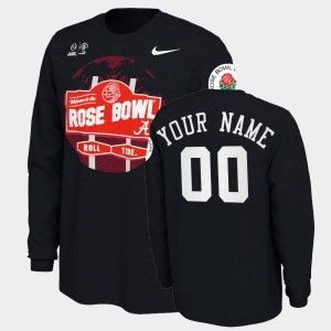 Men's Alabama Crimson Tide 2021 Rose Bowl Black Custom #00 Illustrated Long Sleeve T-Shirt 728371-739