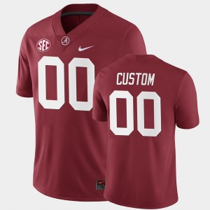 Men's Alabama Crimson Tide College Football Crimson Custom #00 Home Game Jersey 755298-324