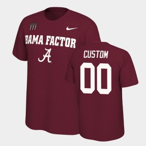 Men's Alabama Crimson Tide College Football Crimson Custom #00 Mantra T-Shirt 228063-904